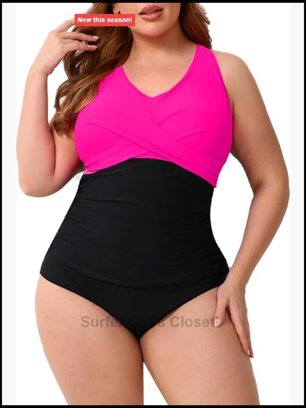 Plus Size Twist Front Tummy Control Full Coverage One Piece Swimsuit